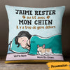 Personalized French Dog Chien Rester Au Lit Pillow AP143 29O47 (Insert Included) 1