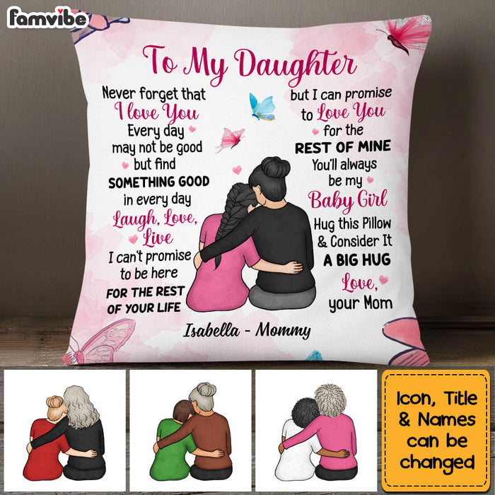 Personalized Gift For My Daughter Butterfly Hug This Pillow DB124 30O53 1