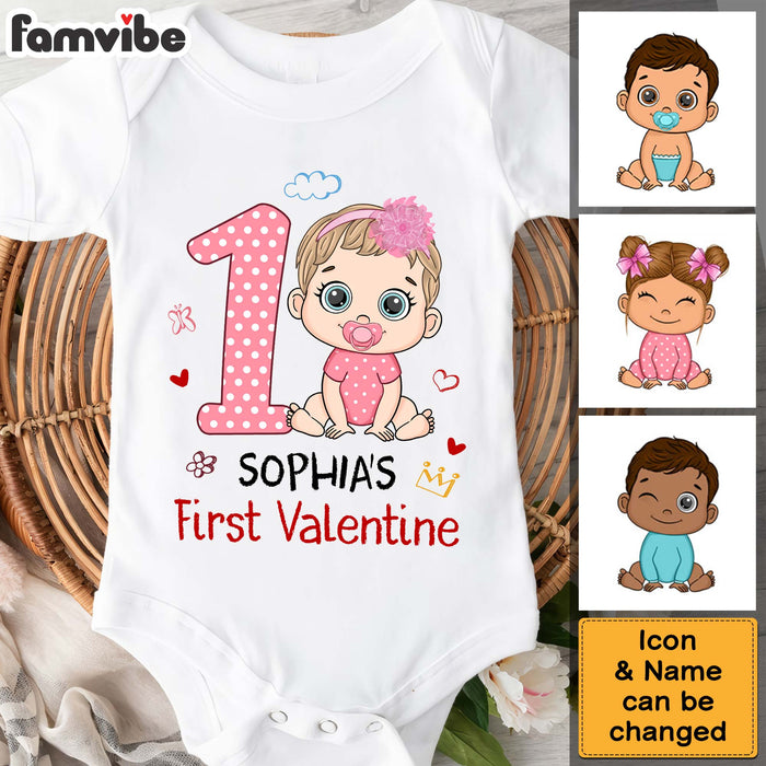 Personalized Gift For Baby First Valentine Baby Onesie 31286 1