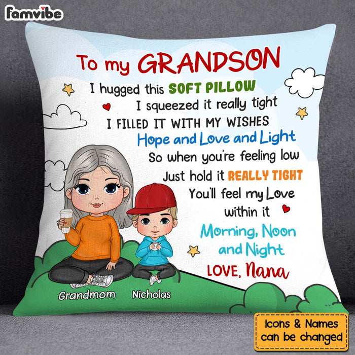 Personalized Gift For Grandson Cute Pillow 30467 1