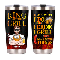 Personalized Dad BBQ Grill Steel Tumbler MY301 32O53 thumb 1