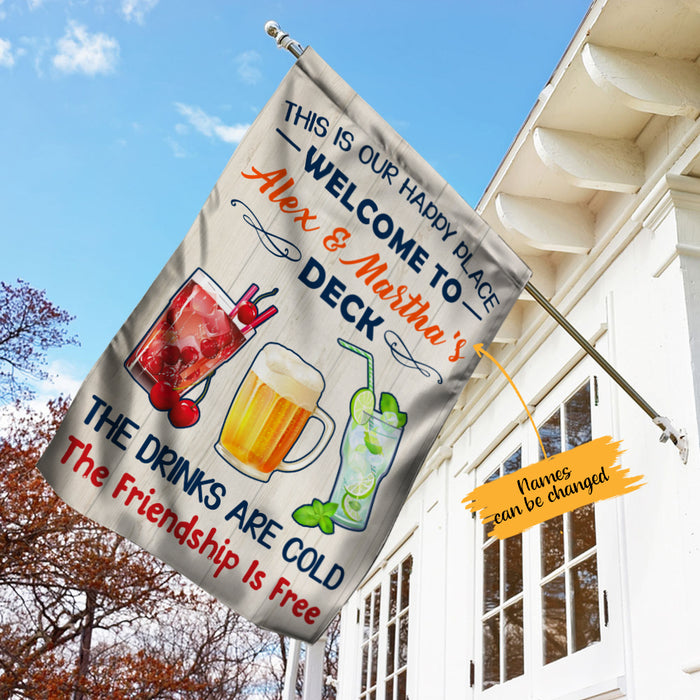 Personalized Deck Gardening Drink Friendship Flag AG124 65O65 1