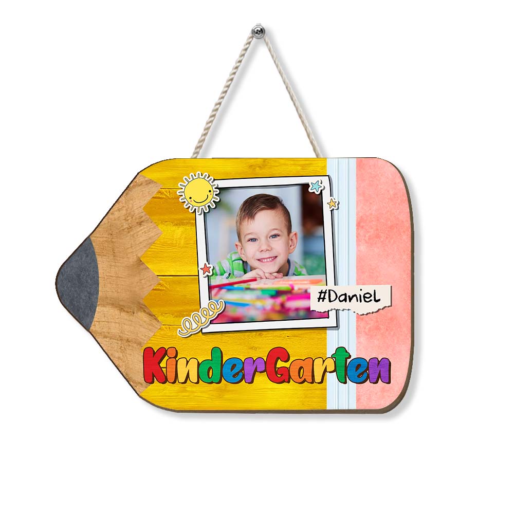 Personalized Photo Grandson Back To School Wood Sign 28005 Primary Mockup