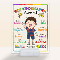 Personalized Gift For Grandson Kindergarten Award Acrylic Plaque 28011 thumb 1