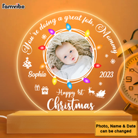 Personalized  Upload Photo Baby's First Christmas Plaque LED Lamp Night Light 28021 thumb 1
