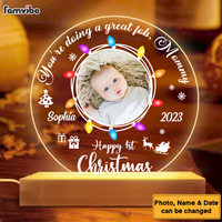 Personalized  Upload Photo Baby's First Christmas Plaque LED Lamp Night Light 28021 thumb 1