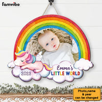 Personalized  Upload Photo Baby's World Unicorn Wood Sign 28022 thumb 1
