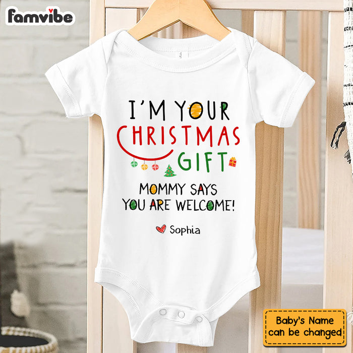 Personalized I'm Your Christmas Gift Baby Onesie 28023 1