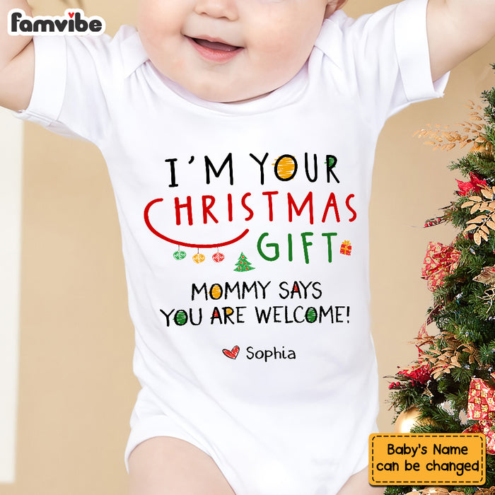 Personalized I'm Your Christmas Gift Baby Onesie 28023 1