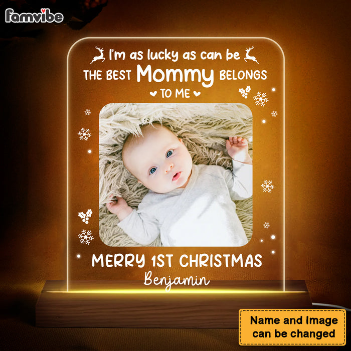Personalized Baby Newborn Gift Merry 1st Christmas Mommy Plaque LED Lamp Night Light 28024 1
