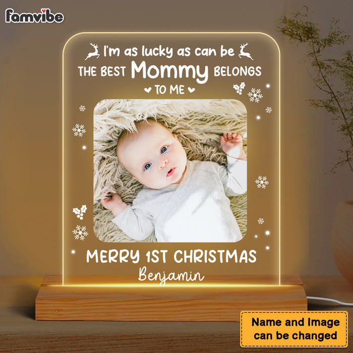 Personalized Baby Newborn Gift Merry 1st Christmas Mommy Plaque LED Lamp Night Light 28024 1