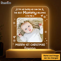 Personalized Baby Newborn Gift Merry 1st Christmas Mommy Plaque LED Lamp Night Light 28024 thumb 1