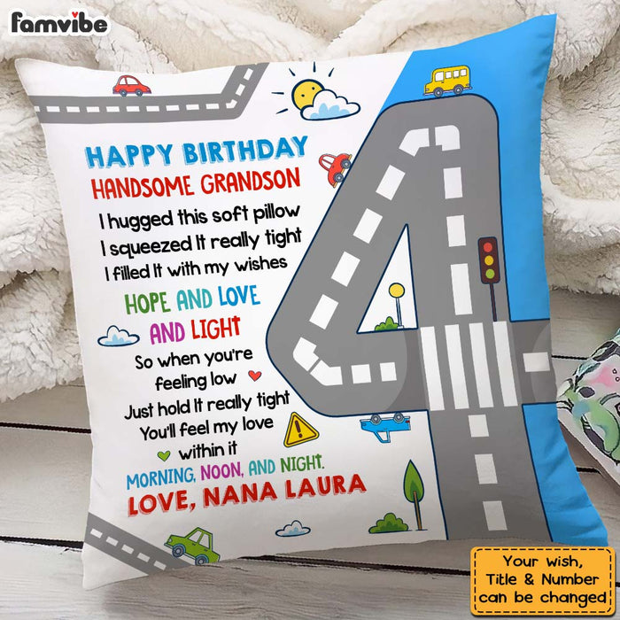Personalized Gift For Grandson Car 1st To 10th Birthday Pillow 28028 1