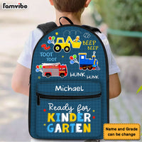 Personalized 3rd Birthday For Grandson Digger Train Fire Engine Cars BackPack 28029 thumb 1
