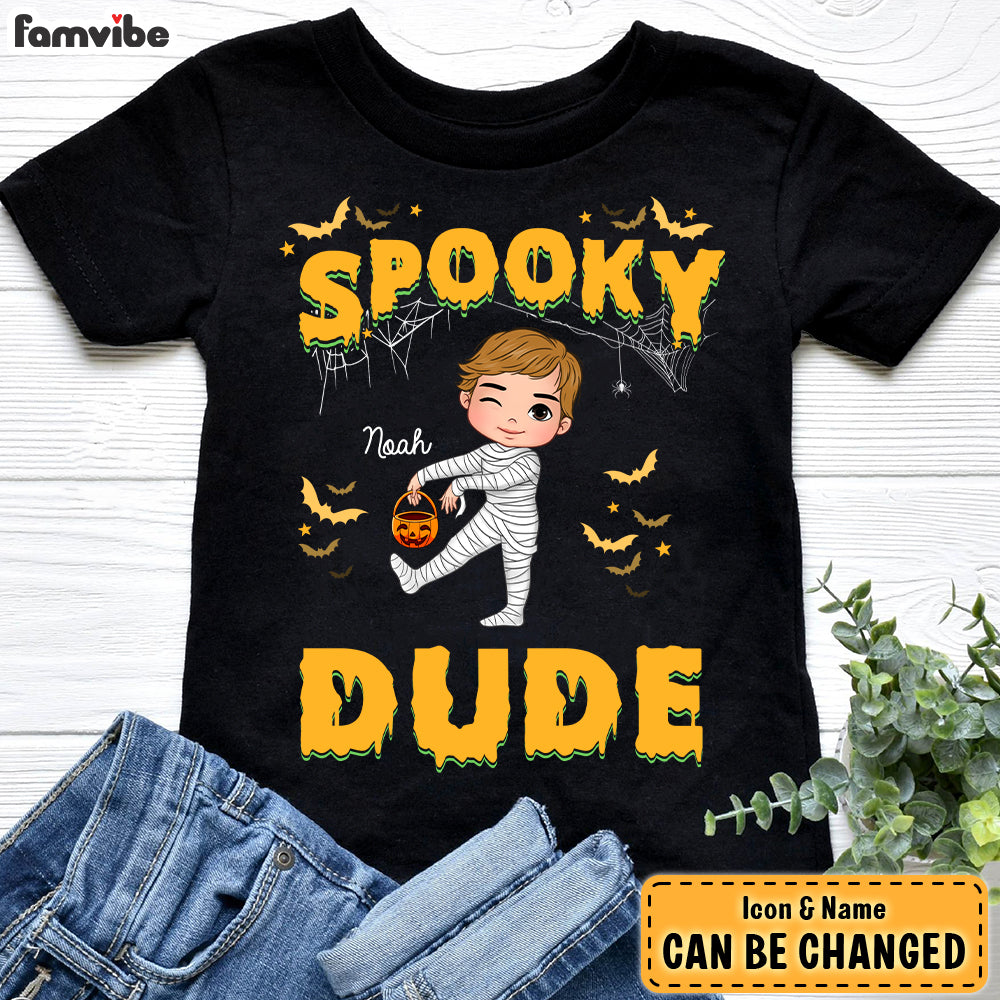 Personalized Gift For Grandson Spooky Dude Kid T Shirt 28030 Mockup Black