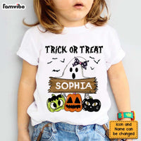 Personalized Grandson Gift Halloween Ghost Sublimation Trick Or Treat Kid T Shirt 28031 thumb 1