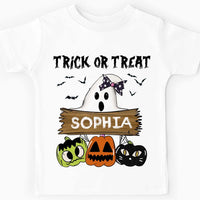 Personalized Grandson Gift Halloween Ghost Sublimation Trick Or Treat Kid T Shirt 28031 thumb 1