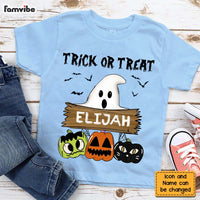 Personalized Grandson Gift Halloween Ghost Sublimation Trick Or Treat Kid T Shirt 28031 thumb 1