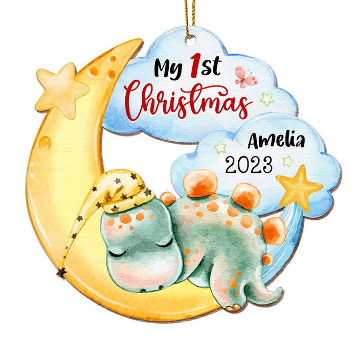 Personalized Baby Gift My First Christmas Dinosaur Ornament 28035 1