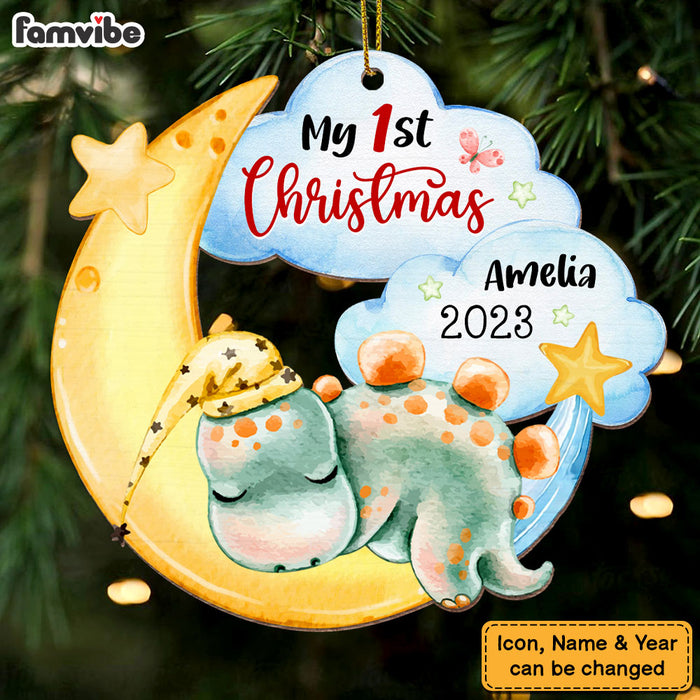Personalized Baby Gift My First Christmas Dinosaur Ornament 28035 1