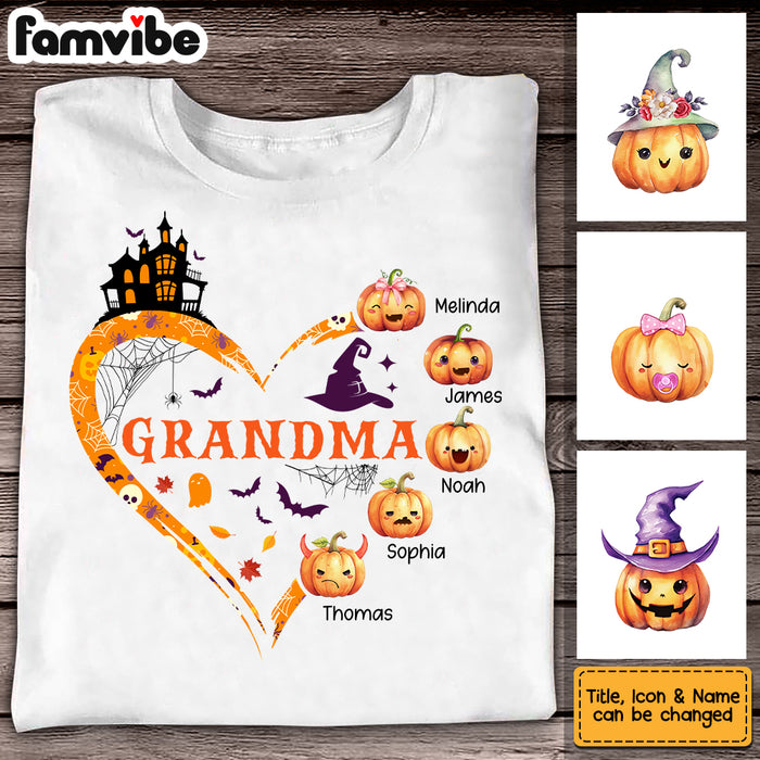 Personalized Halloween Gift For Grandma Cute Pumpkins Shirt - Hoodie - Sweatshirt 28036 1