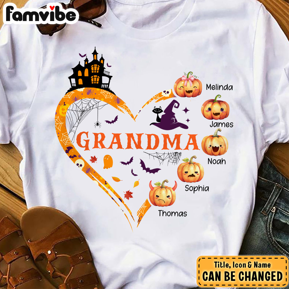 Personalized Halloween Gift For Grandma Cute Pumpkins Shirt Hoodie Sweatshirt 28036 Primary Mockup