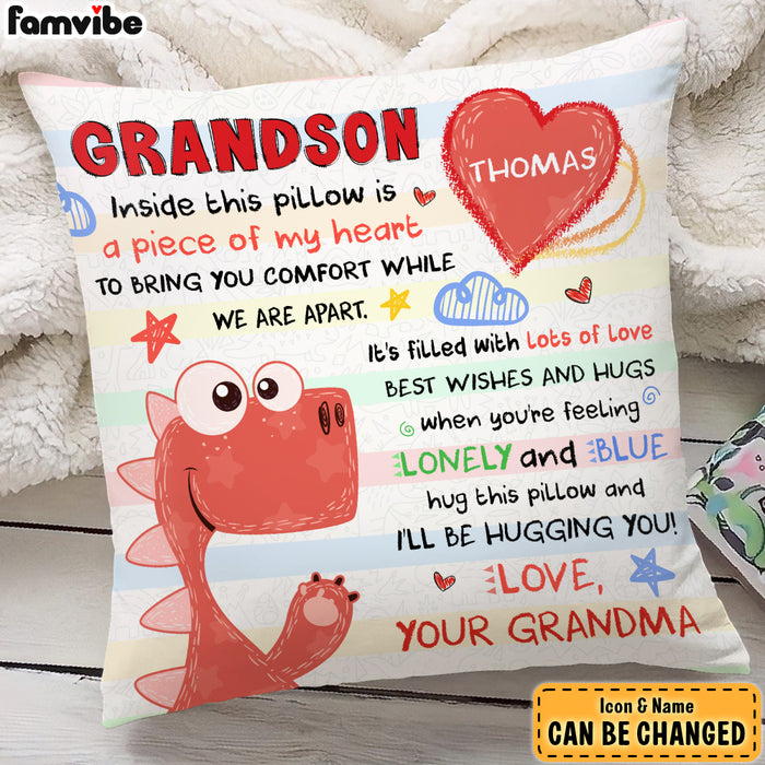 Personalized Gift For Grandson Drawing Dinosaur Inside This Pillow 28037 1