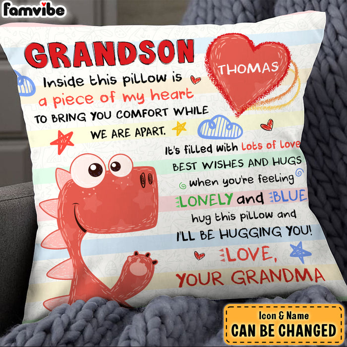 Personalized Gift For Grandson Drawing Dinosaur Inside This Pillow 28037 1