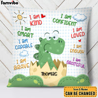 Personalized Gift For Grandson Dinosaur Motivation Affirmation Pillow 28038 thumb 1
