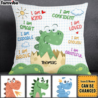 Personalized Gift For Grandson Dinosaur Motivation Affirmation Pillow 28038 thumb 1