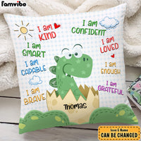 Personalized Gift For Grandson Dinosaur Motivation Affirmation Pillow 28038 thumb 1