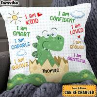 Personalized Gift For Grandson Dinosaur Motivation Affirmation Pillow 28038 thumb 1