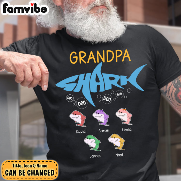 Personalized Gift For Grandpa Shark Shirt - Hoodie - Sweatshirt 28040 1