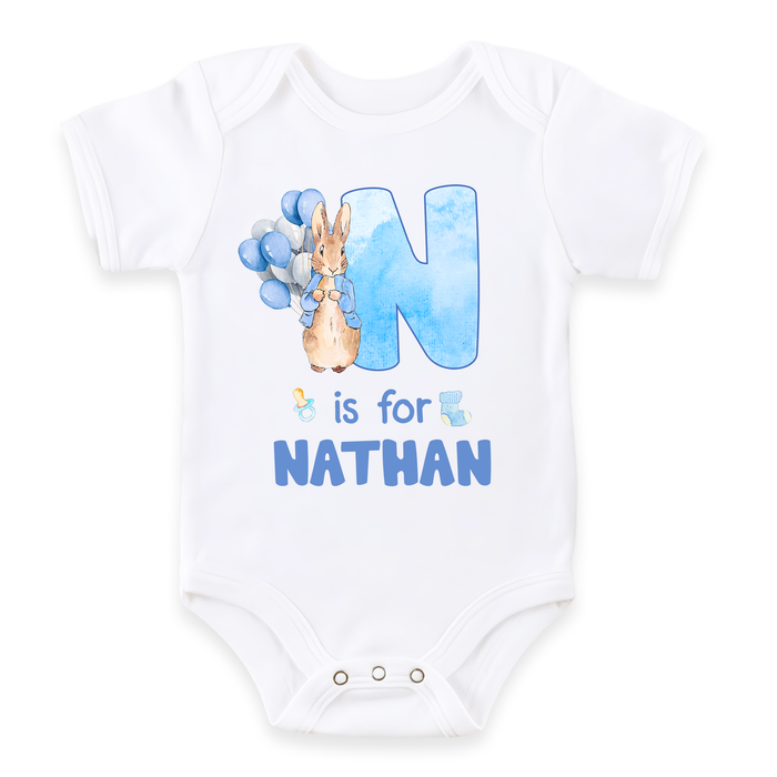 Personalized Gift For Baby Rabbit Alphabet Baby Onesie 28044 1