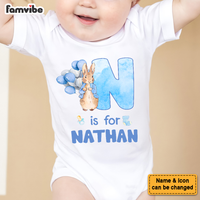 Personalized Gift For Baby Rabbit Alphabet Baby Onesie 28044 thumb 1