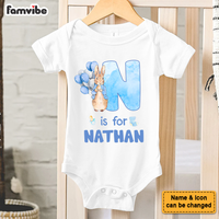 Personalized Gift For Baby Rabbit Alphabet Baby Onesie 28044 thumb 1