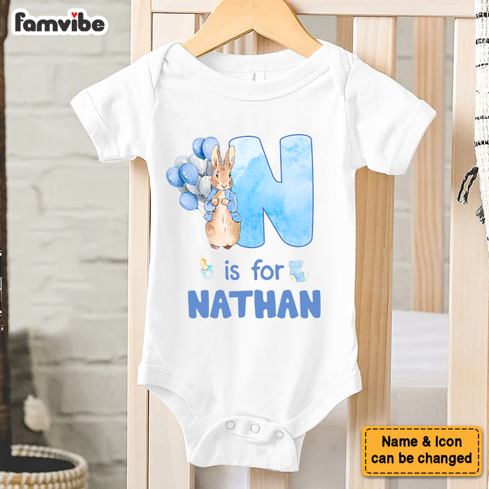 Personalized Gift For Baby Rabbit Alphabet Baby Onesie 28044 1