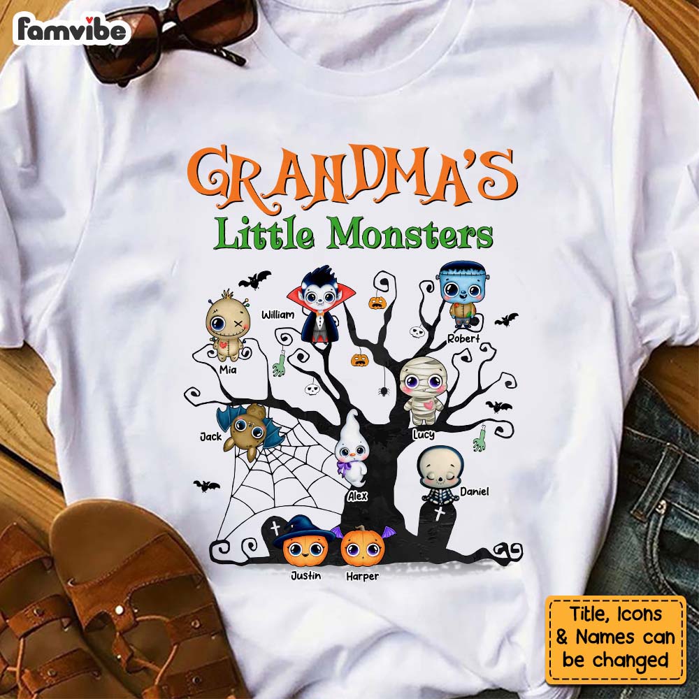 Personalized Halloween Gift For Grandma Little Monsters Shirt Hoodie Sweatshirt 28046 Primary Mockup