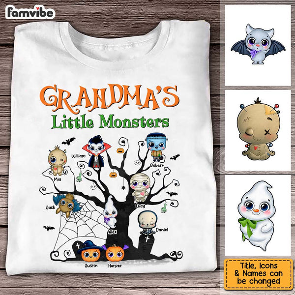 Personalized Halloween Gift For Grandma Little Monsters Shirt - Hoodie