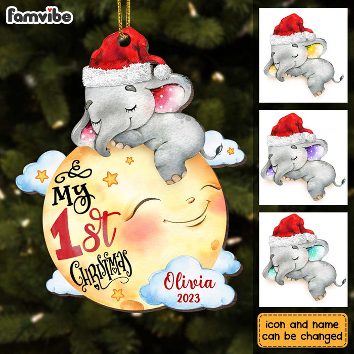Personalized Baby Gift My First Christmas Elephant Ornament 28050 1