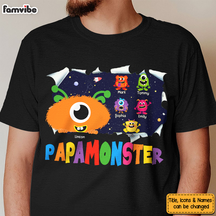 Personalized Papamonster Gift For Grandpa Monster Funny Shirt - Hoodie - Sweatshirt 28053 1