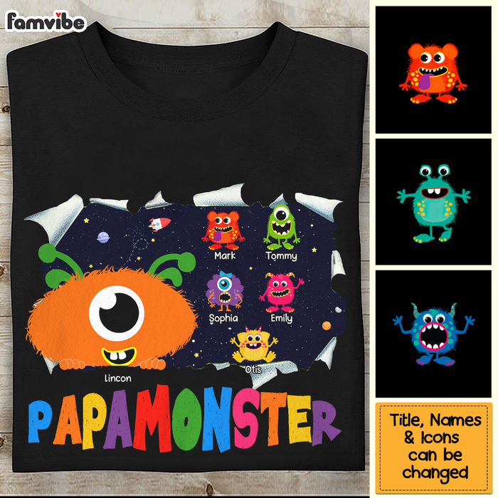 Personalized Papamonster Gift For Grandpa Monster Funny Shirt - Hoodie - Sweatshirt 28053 1