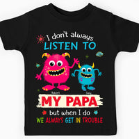 Personalized Gift For Grandson Monster Get In Trouble Kid T Shirt 28054 thumb 1