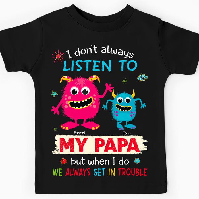 Personalized Gift For Grandson Monster Get In Trouble Kid T Shirt 28054 1