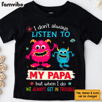 Personalized Gift For Grandson Monster Get In Trouble Kid T Shirt 28054 thumb 1