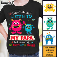 Personalized Gift For Grandson Monster Get In Trouble Kid T Shirt 28054 thumb 1