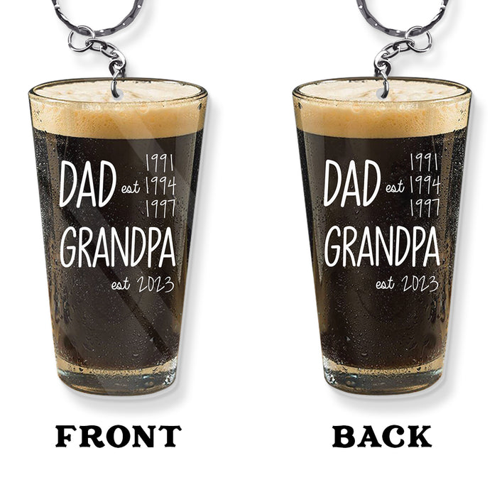 Personalized Gift For Grandpa Beer Est Acrylic Keychain 28058 1