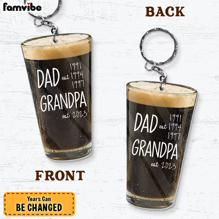Personalized Gift For Grandpa Beer Est Acrylic Keychain 28058 1