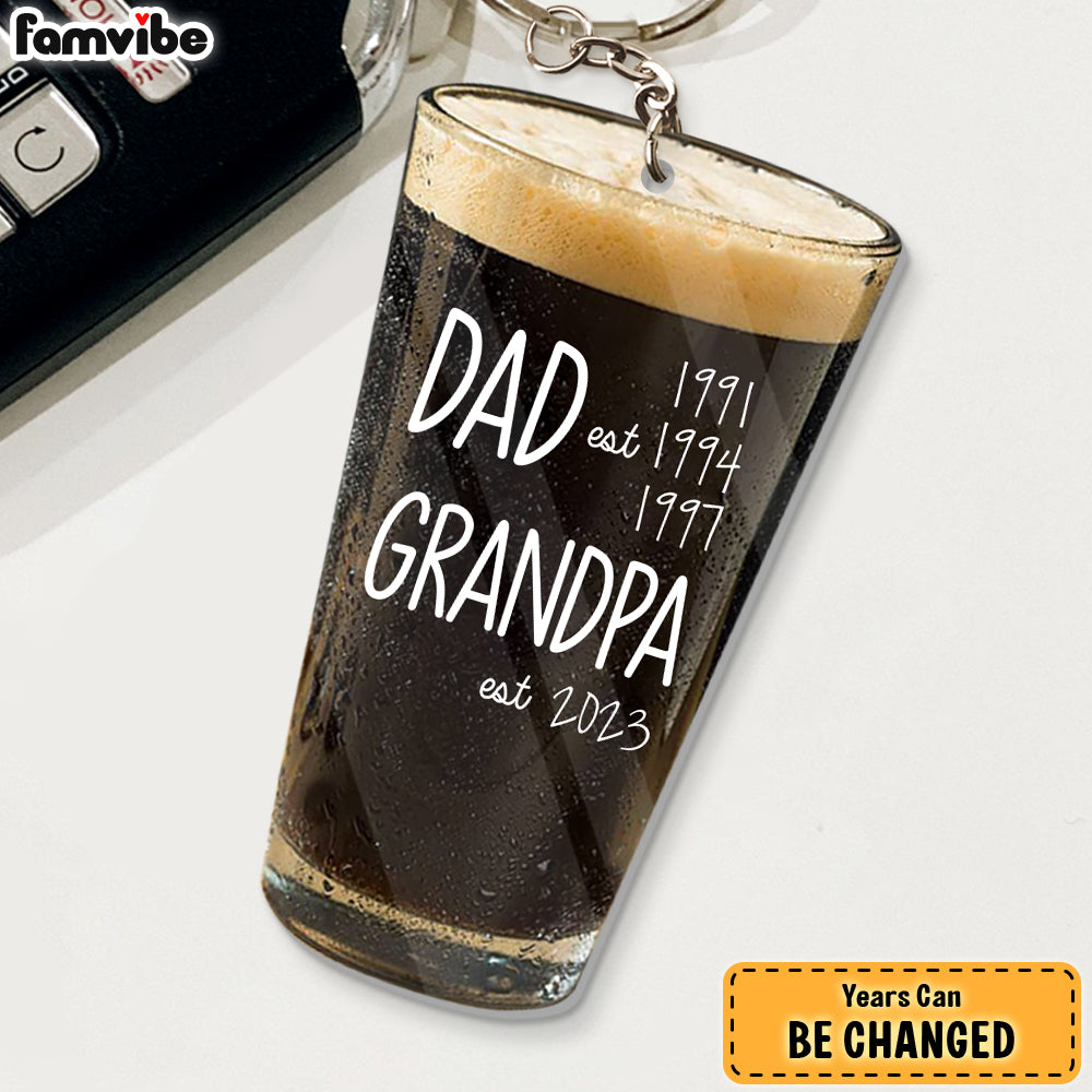 Personalized Gift For Grandpa Beer Est Acrylic Keychain 28058 Primary Mockup