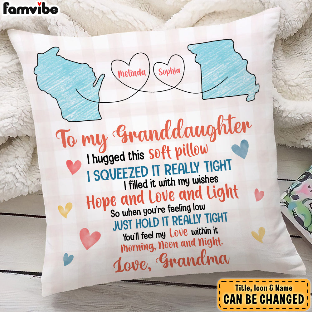 Personalized Gift For Granddaughter Long Distance Pillow 28059 Primary Mockup